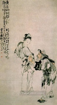 Arte Tradicional Chino Painting - Pescador y pescadora Huang Shen chino tradicional